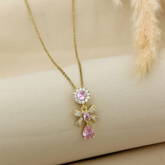Teardrop Pink Necklace
