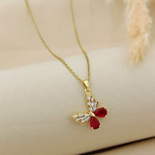 Crimson Butterfly Pendant