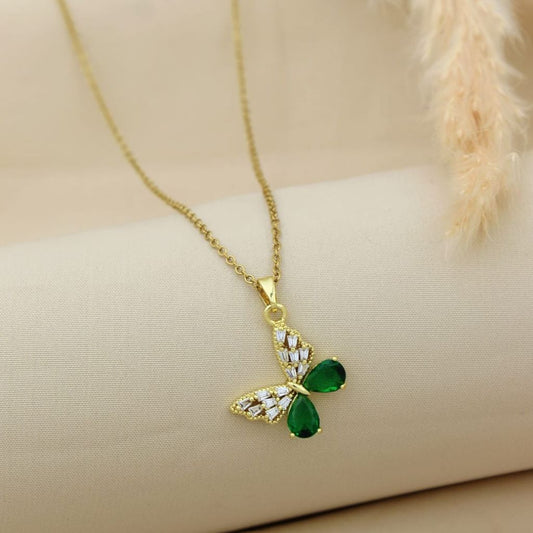 Emerald Butterfly Pendant