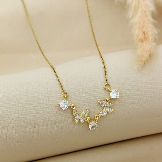Gold Butterfly with Crystals