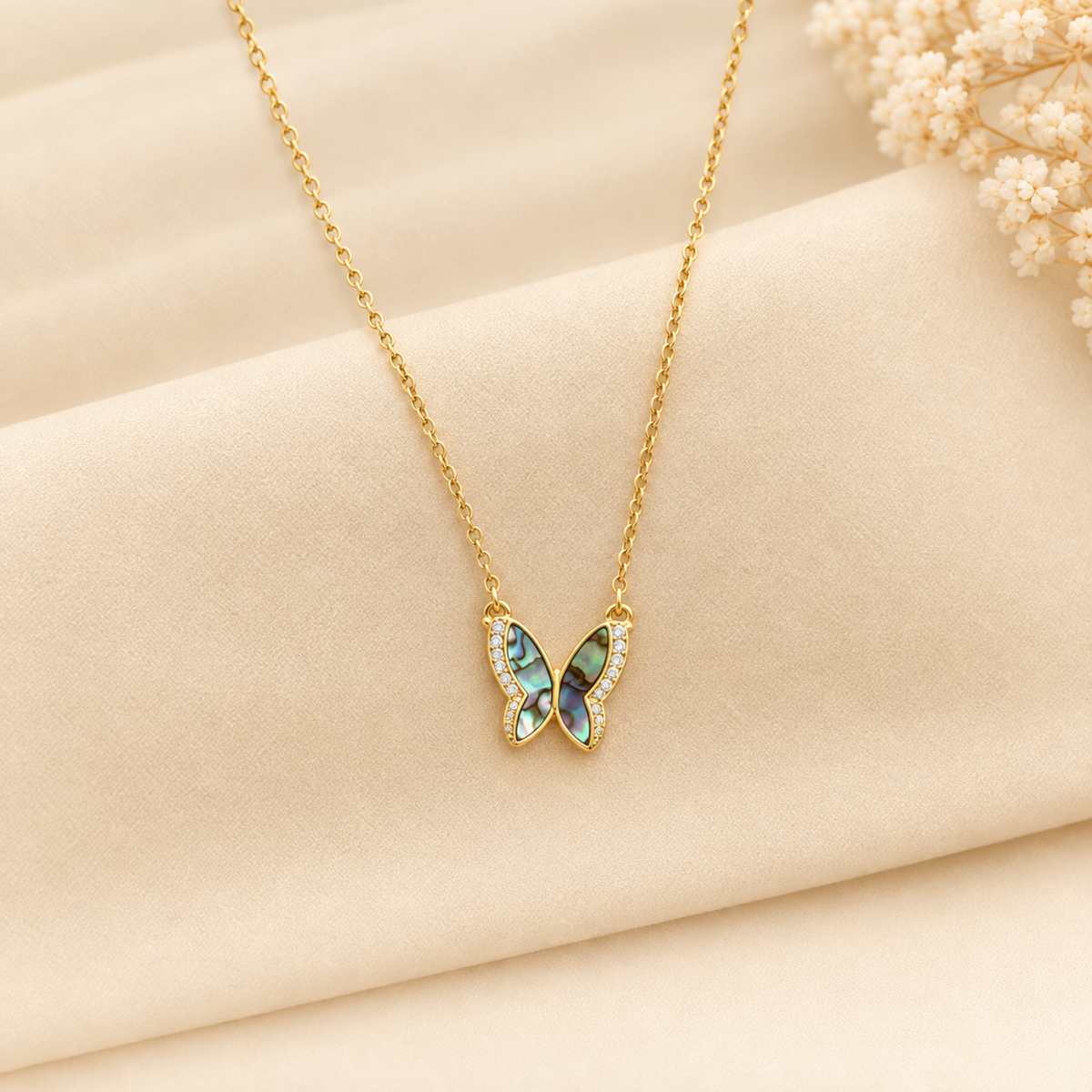 Abalone Butterfly Necklace