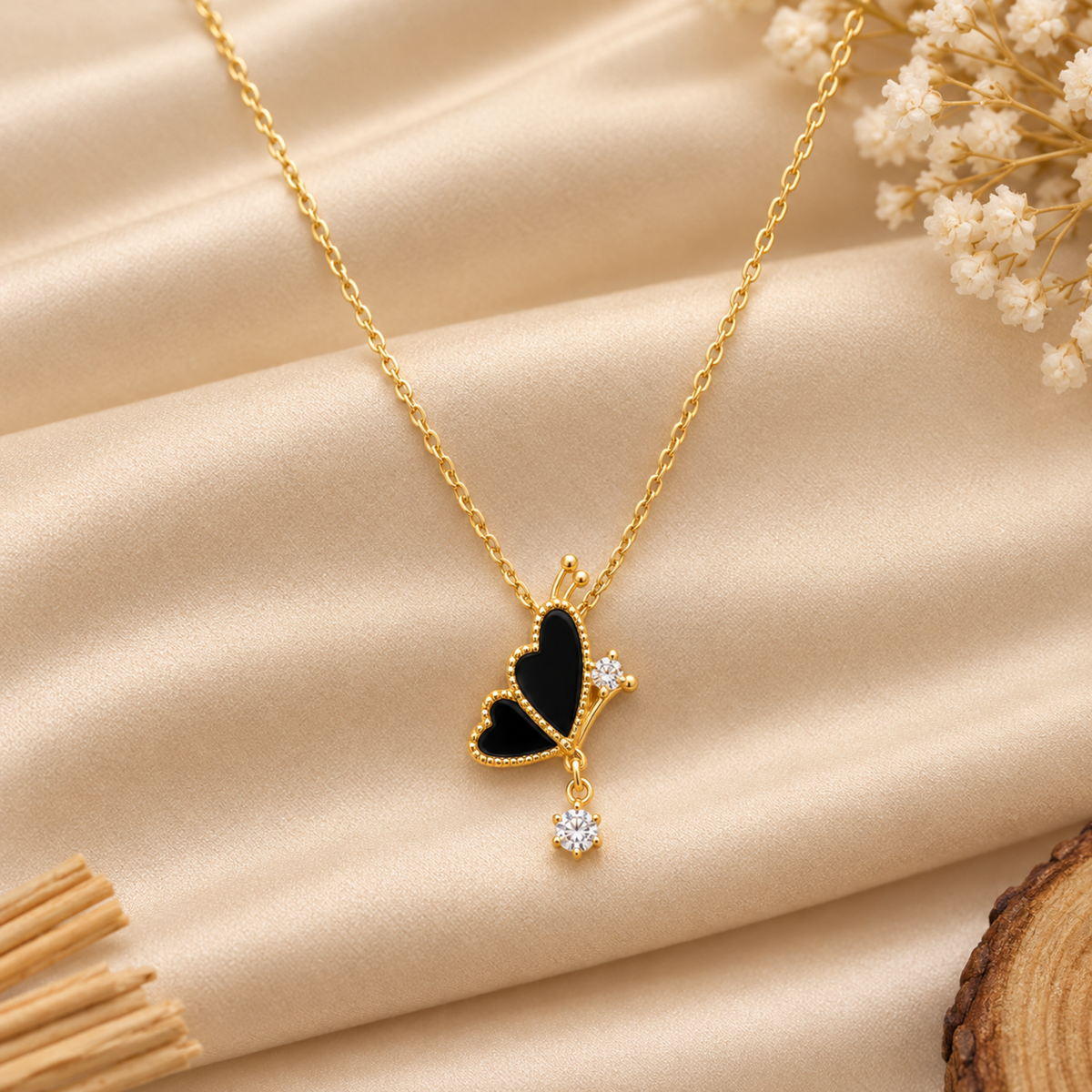 Black Butterfly Necklace