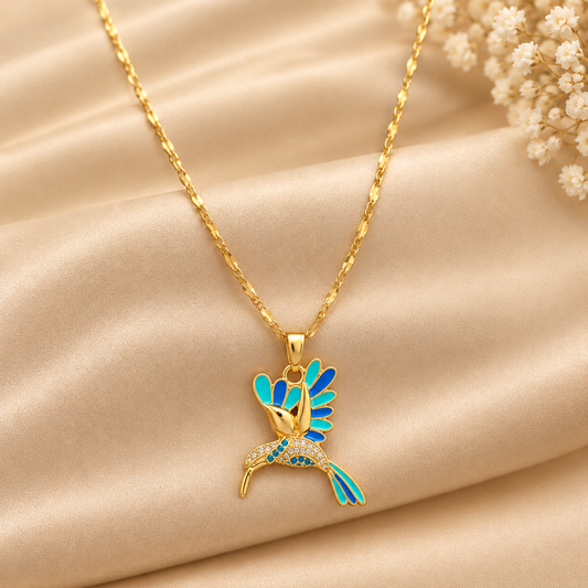 Blue Hummingbird Necklace