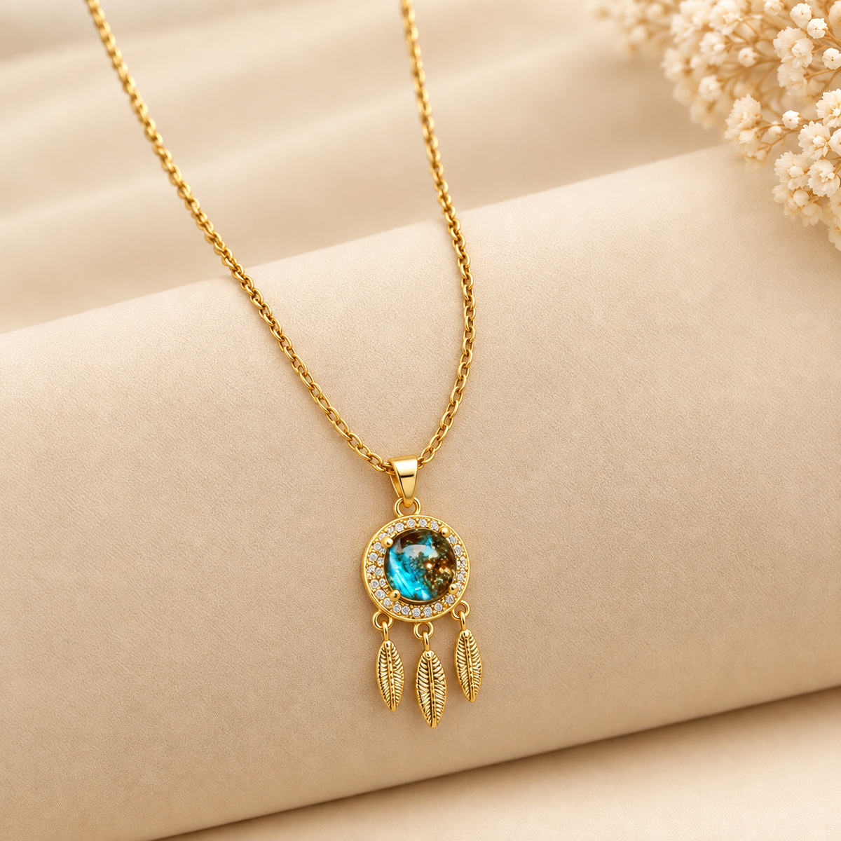 Dreamcatcher Feather Pendant Necklace