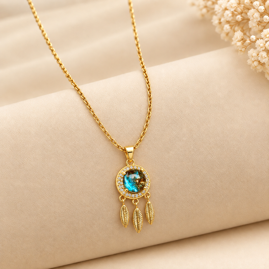 Dreamcatcher Feather Pendant Necklace