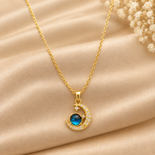 Celestial Blue Moon Necklace