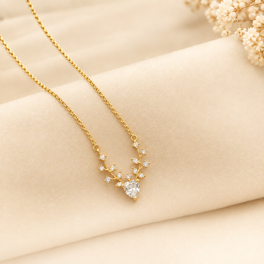 Crystal Branch Heart Necklace