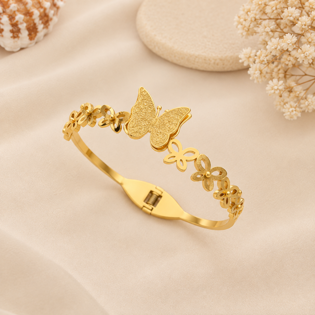 Garden Butterfly Parade Gold Bangle