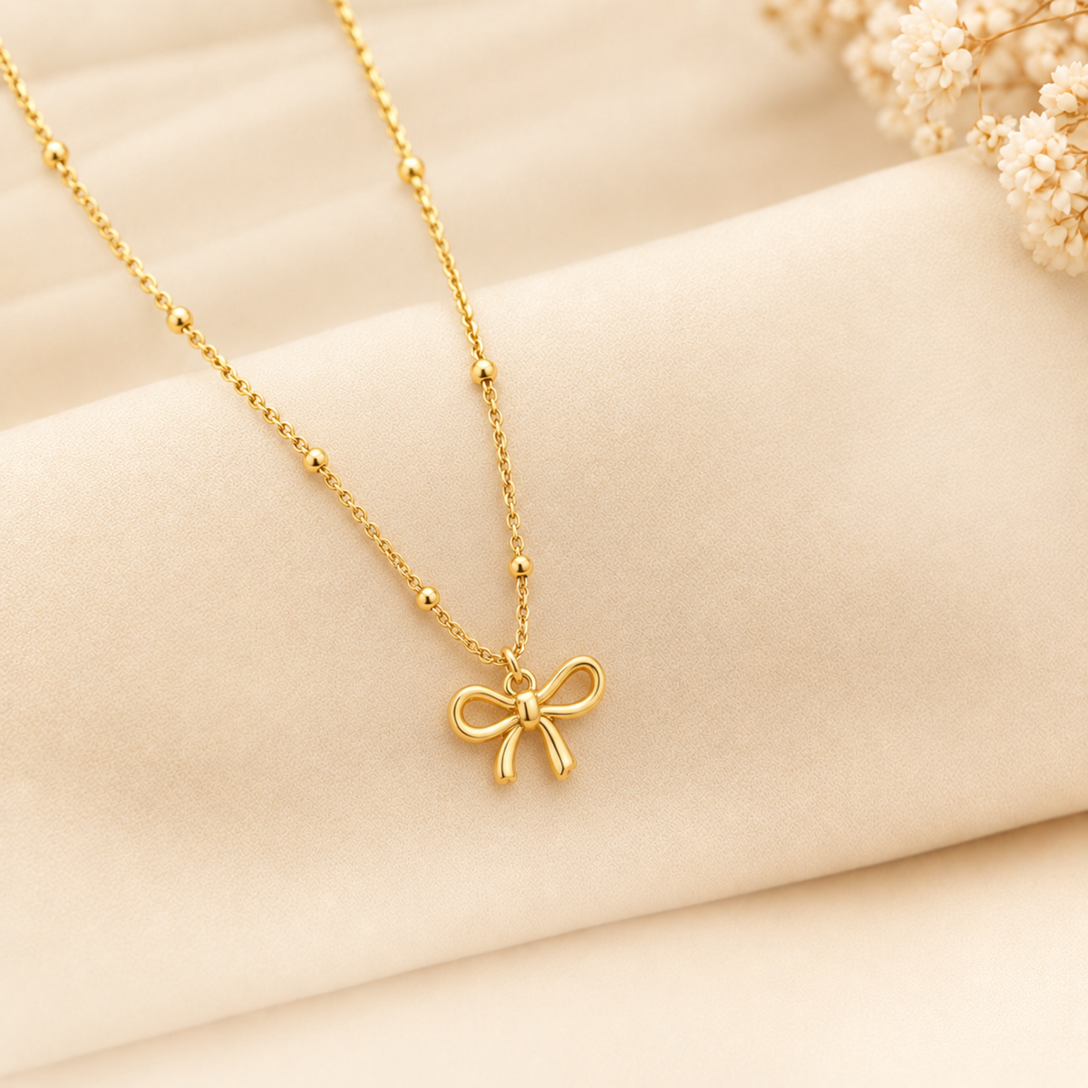 Minimalist Gold Bow Necklace