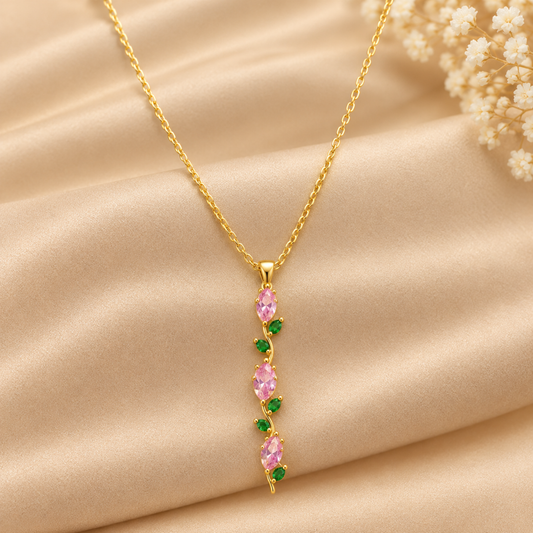 Pink Crystal Vine Climber Necklace