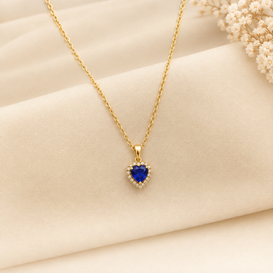 Royal Blue Heart Necklace