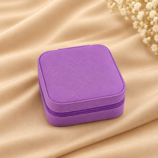 Royal Purple Velvet Travel Jewelry Box